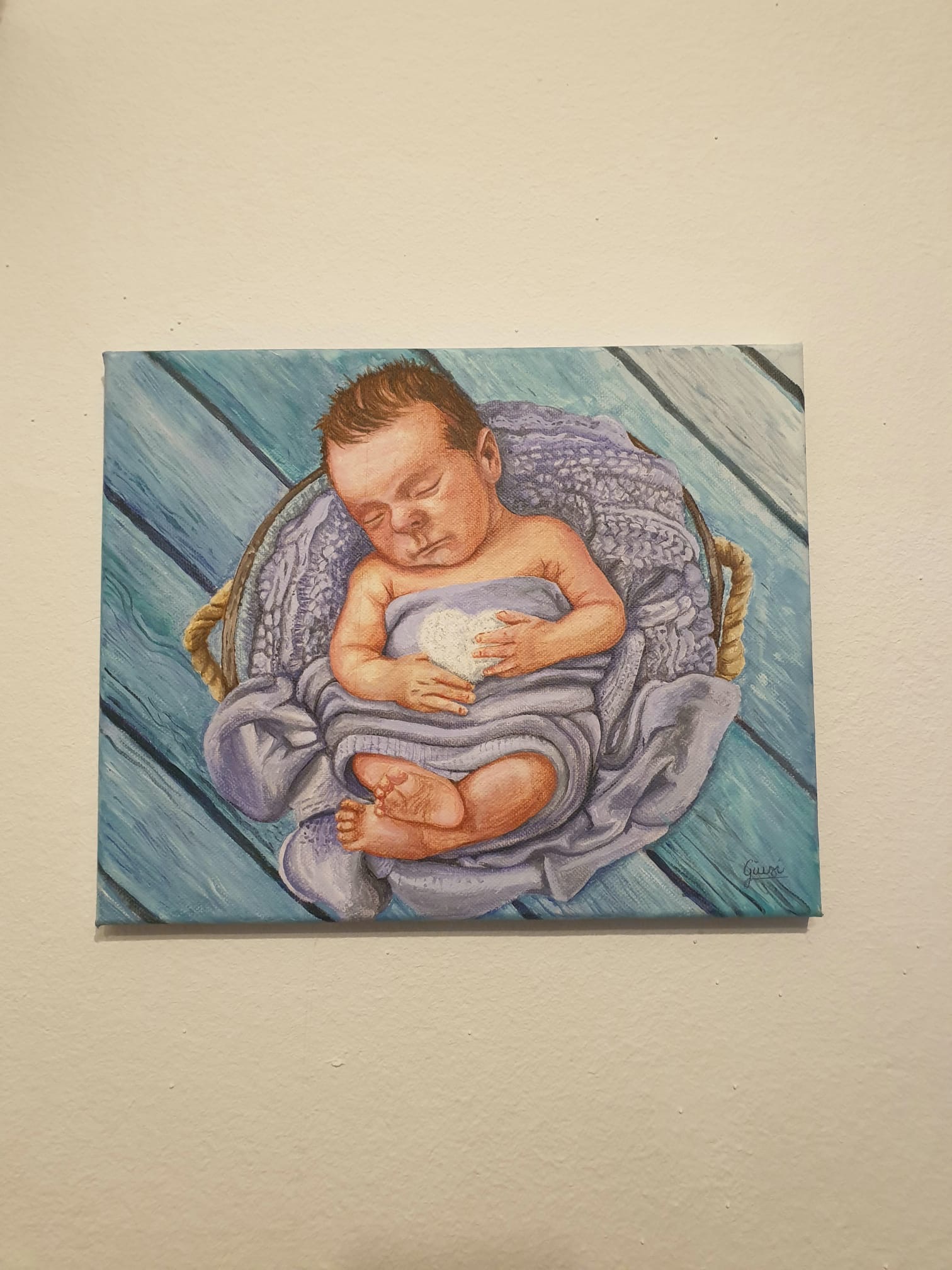 Gemaltes Portrait eines Babys