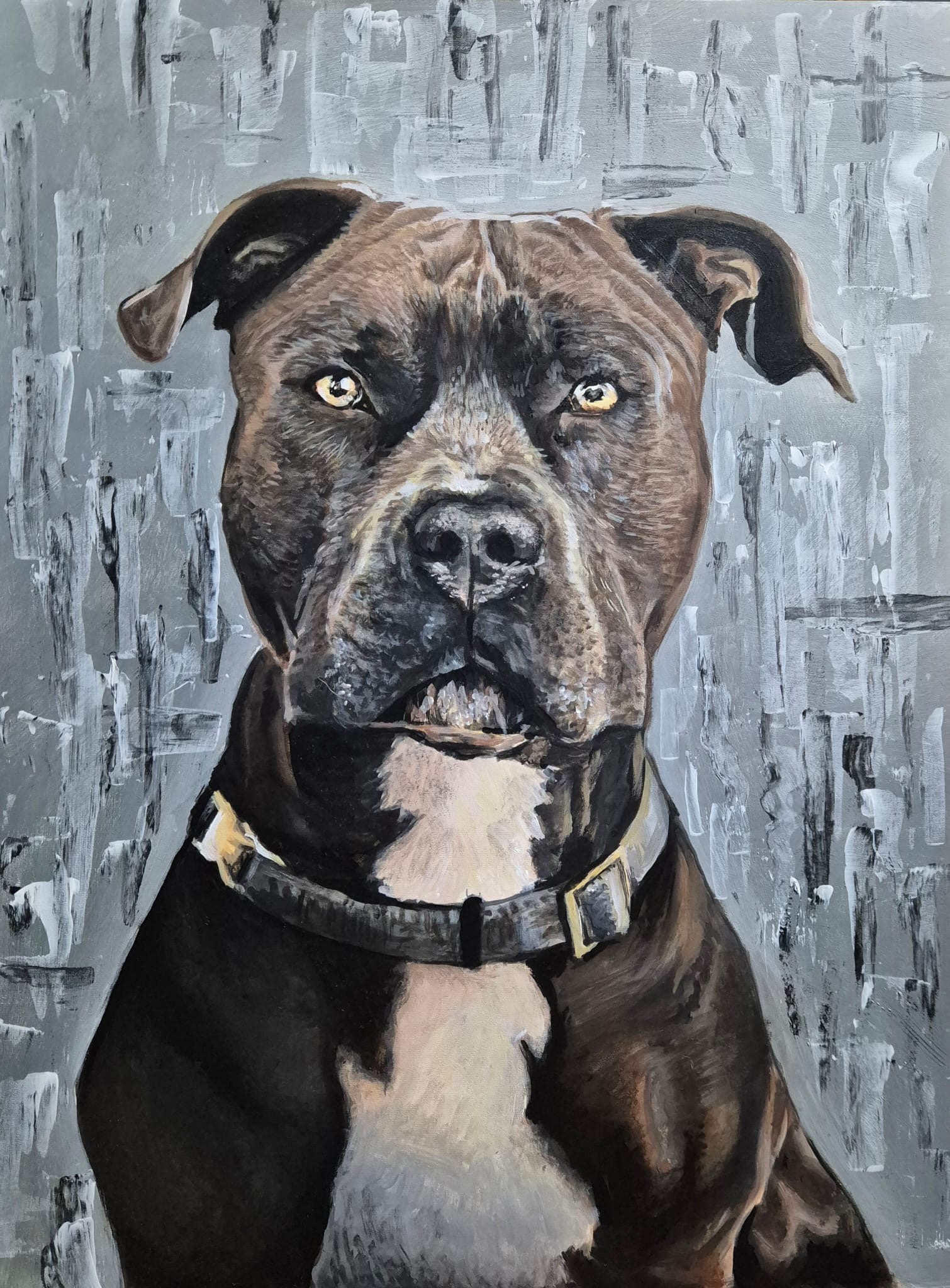 Gemaltes Portrait eines Hundes