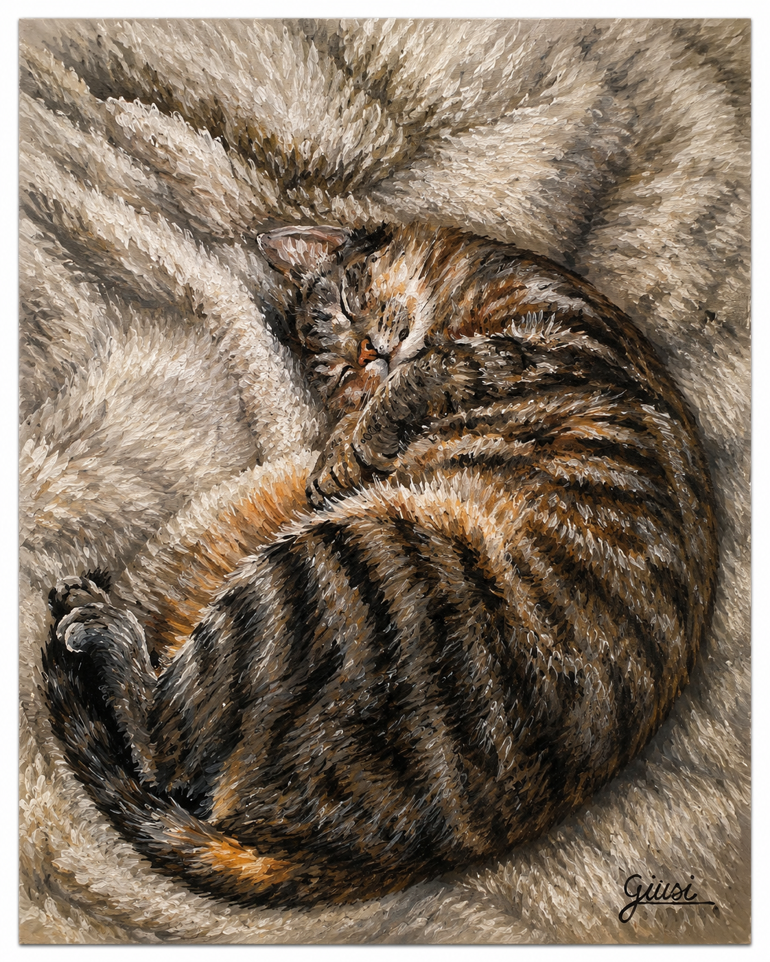 Gemaltes Portrait einer Katze